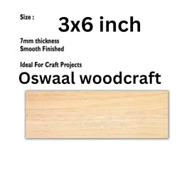 OSWAAL WOOD CRAFT Pine Wood Rectangular Board for Art and Craft or Project thickness 7 mm SIZE – 3X6 inch 10 PCS image 1