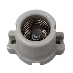 VENUS AQUA E27 Heat Resistant Ceramic Bulb Holder/Infrared Lamp Holder/IR Bulb Holder (Off-White) (Pack of 1) image 1