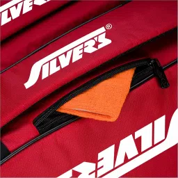Silver`s Phantom Badminton Kit-Bag (Red)|Double Zipper|Bag with Front Zipper Pocket, Polyester image 3