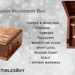 Antique Marine Master Instrument Box-telescope Compass Sprit Level Alidade Scale Chart Collectibles Vintage Instrument Box image 3