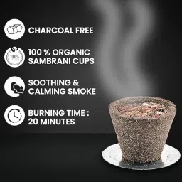 Organic Cow Dung Havan Sambrani Cups | 15 Cups for Home Dhoop Cup for Pooja- Havan Samagri - Made with Ayurvedic Herbs Including Loban, Jatamasi, Guggal, Kapoor, Ghee & Other Herbs image 4