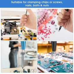 DIANZHU 3Pcs Piercing Ball Grabber Tool, 4 Claw Jeweler's Pick Up Tool, Mabor Piercing Ball Gripper Stainless Steel Pearl Grabber Pick Up Tool for IC Chip Electronic Components Small Parts image 4