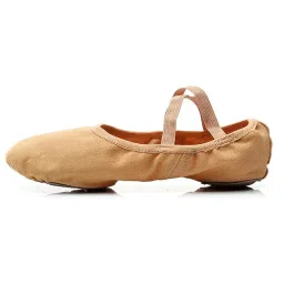 club bollywood The Style Sutra 2xCanvas Ballet Slipper Split-Sole Shoes Fitness Gymnastics Flats Tan_38| Dancewear | Dance Shoes image 3