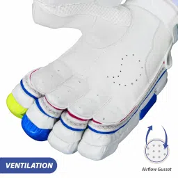 DSC Intense Fury Leather Cricket Batting Gloves, Mens Right (White Black), Standard image 4