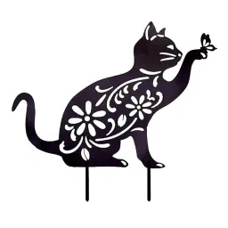 2pcs Iron Cat Garden Stakes Silhouettes Art Decoration Outdoor Park Patio image 5