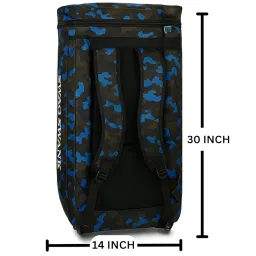 SWAGSWANK Cricket Kit Bag, 2 Bat Pockets, Durable Polyester, Water-Resistant, Adjustable Shoulder Straps (Jungle Blue Duffel) image 2