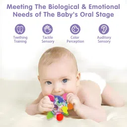 Kidology Baby Teether Silicone Ball Toy for 6-12 Months Babies, Multiple Sensory Teething Ball, Infant Rattles Developmental Toys Gifts for 1 2 Year Old Boys Girls, teether Toys for Babies, Toddlers image 4