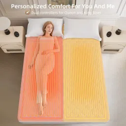 Bwarm Premium Padded Electric Mattress Queen Size 60" x 80" Bed Warmer 9 Heat Settings 1-12 Hours Auto Shut Off Soft and Cozy Deep Pocket image 1