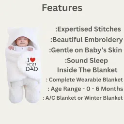 BRANDONN New Born Baby Blanket Pack of Hooded Swaddle Crib Wrapper Or Wearable Blanket for Baby Boys and Girls Pack of 1, (0-6 Months) image 3