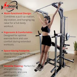 NOVIAN FITNESS: Heavy Duty All in One Home Gym ABS Tower Bench, Incline/Decline Bench Press, Lat Pulldown & Pull-Up Bar for Full-Body Strength Training & Home Workouts image 5