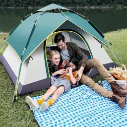 LRUUIDDE Extra Large Picnic Blanket Beach Blankets, Outdoor Foldable Waterproof Sand Mat for Beach Camping Hiking Travel Family Concerts Grass Park Music Festival Lawn Mats (Blue, 80x80inch) image 4