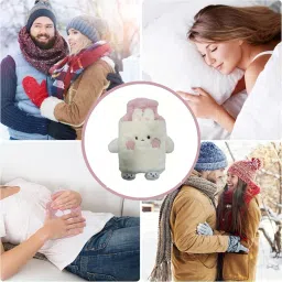 KMOTID Hot Water Bottle Body Warmer with Cover 1000ml | Durable Hot Bags for Pain Relief,Period Cramps-Leakproof Safe Portable Injection Water Bag for Waist Hand Winter Warmer,1 Liters (Pink,1000ml) image 3