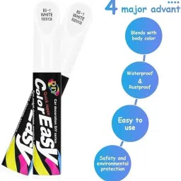 ACUDY Universal 2-in-1 Car Scratch Remover Pen | Black Touch Up Paint for Cars | Deep Scratch Repair & Quick Paint Fix | Automotive Scratch Repair Tool for All Car Brands (White) image 1