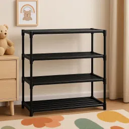BEMITH 4 Tier Book Self Portable Book Shelf, Kids Books Racks for Home Plastic, Bookshelf for Home, Book Shelves, Stand, Organizer, Book Rack for Study Room/Library/Bedroom-Black image 4