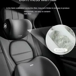 TENDULA Car Headrest & Lumbar Support Cushion Kit, Ergonomic Car Seat Neck Pillow and Backseat Cushion for Driving Fatigue Relief, Driving Seat Memory Foam Neck Back Rest Pillows (BLECK) image 5