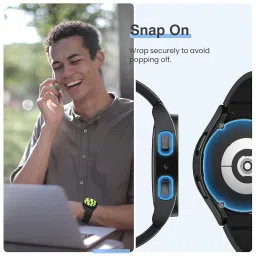 OpenTech Hard Matte Silicone Protection Front Case Cover Compatible for Samsung Galaxy Watch 7 (44 mm) (No Screen Protector Attached) (Black) image 2