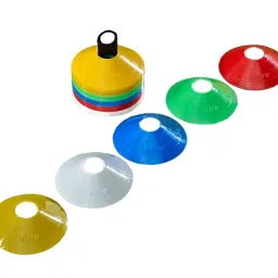 CABRIO Disc Plastic Space Marker Agility Soccer Cones for Training, Football, Kids, Sports, Field Cone Markers (Multicolor, 10 Cones Set) (10) image 4