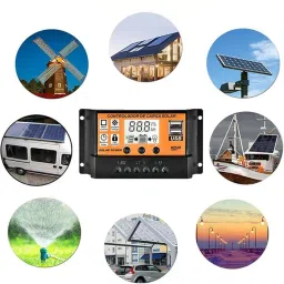 kh 60A Solar Charge Contoller 12V/ 24V Solar Panel Charge Controller Intelligent Regulator with Dual USB Port Auto Parameter LCD Display - Timer Setting ON/Off Hours (60 A) image 4