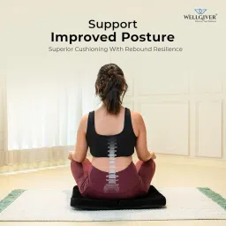 WELLGVIER NirvanaNest Meditation Seat Cushion - Foldable Portable Large Size Meditation Floor Cushion, Light Weight, Easy to Carry with Premium Velvet Cover image 4