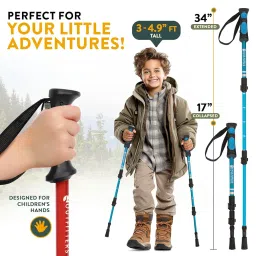Kids Hiking Poles, Kids Walking Stick, Hiking Poles for Kids, Hiking Sticks for Kids, Kids Trekking Poles for Hiking, Kids Hiking Stick, Kids Hiking Gear, Walking Sticks for Hiking - Blue image 2