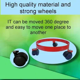 PLATIPUS Metal Gas Cylinder Stand,LPG Gas Cylinder Trolley with Wheels Iron Cylinder Stand Cylinder (Red) image 3