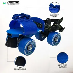jaspo Unisex Tenacity Blue Pro Adjustable Senior Outdoor Wheel Roller Skates Combo Suitable For Age Group 6 To 14 Years (Skates+ Helmet + Knee Guard+ Elbow Guard +Wrist Guard+Key) image 2
