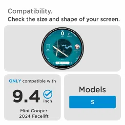 Spartan Shield Screen Guard For MINI COOPER S 2024 Facelift || 9.4 Inch Infotainment Protector || Anti Scratch | Water Resistant | HD Clarity || Minicooper Car Digital Display Accessories 2025+ [Not Tempered Glass] image 1