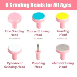 Baby Nail Trimmer | New Born Essentials | Baby Nail Cutter Safe and Easy Used for New Born 0-12 Months with 6 Filer Heads Adjustment |1 Year Warranty | Pink, White, 1 Count image 5