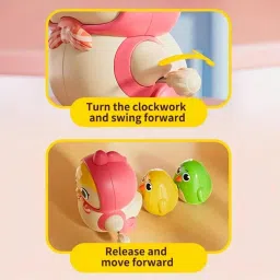 UTPATI Chicken Toys for Kids, Swinging Chain String Magnetic Hen with Chick Learning to Crawl Spring Toy, Crawling Wind-up Duck, Walking Chicken Cute Windup Toy for Boys Girls Toddler image 3