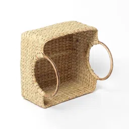 Habere India-All the Cultures Fabricating India Jute Storage Baskets | Cane or Bamboo Basket | Wicker Baskets as Gift Hamper Basket/Wardrobe Basket (Beige, Rectangular 20 * 20 * 12 CM) image 5