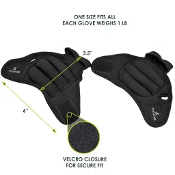 ProSource Weighted Gloves, Pair of 2 lb. Neoprene Hand Weights for Cardio Workouts, Kickboxing, MMA, Aerobics and Sculpting Arms image 1