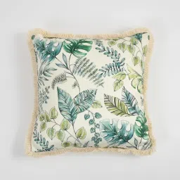 RUGS & ROSES | C16| Willow Whisper (Pack of 2)|Color-White & Green|16X16 Inches |Cushion Covers, Throws, Rugs, Carpets & Runners for Living Room, Bedroom, Home & Office image 4