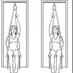 Plastic Handle Overhead Hand Shoulder Pulley Equipment Kit with Rope for Home Gym Exercise and Physical Therapy (Multicolor) image 1