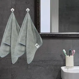 LINEAR Microfiber Hand Towels/Face Towel/Small Size Towel/Towel for Men, Women & Babies/Ultra Soft, Absorbent & Quick Dry Towels for Gym, Travel 300 GSM (Grey) image 3
