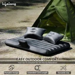 Lifelong Car Inflator Bed with Pump & 2 Air Pillow- Air Bed for Car, Quick Inflatable Back Seat Bed, Portable Car Mattress, Compact Car Bed for Camping, Road Trip, Adults & Kids (LLCIB06, Black) image 2
