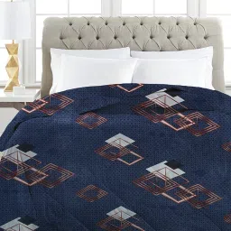 VAS COLLECTIONS 220 GSM Reversible Microfiber AC Comforter/Blanket/Quilt/Duvets for Winter King Size Double Bed (230X250 cm, Brown & Blue) image 1