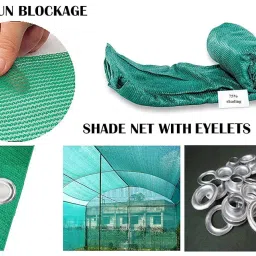HOME BUY Green Shade Net 75% UV Sun Protected for Terrace, Garden, Greenhouse, Balcony & Gardening - Agro Net Stabilized Plant Netting Multipurpose (5x16 Ft) (5 ft x 50ft) image 3