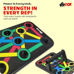 FitBox Sports Push-Up Board for 15+ Push Up Workouts - Non-Slip Handles | Push Up Handles with Cushioned Foam Grip and Non-Slip Sturdy Structure image 1