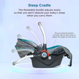 Mee Mee Baby Carry Cot Cum Car Seat, 4 in 1 Multi Purpose | Rocker for Infant Babies of 0 to 15 Months | Weight Capacity Upto 13 Kgs (Green) image 3
