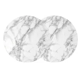 2pcs Polyester Table Cover Cloth Kitchen Tablecloth 47 Round Marble Pattern image 5