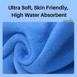 FRESHSHINE Microfiber Kids Bath Towels Quick Dry Super Absorbent Super Soft Bath Towel for Babies Toddler-Baby Towel for Boys and Girls (Blue, Pack of 1) image 3