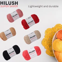 SUPERSAVER, Poly Yarn Supersoft Hand Knitting Wool Ball, (1 Ball/100 Gram Each) Ball Suitable for Craft, Crochet, Amigurumi, Embroidery, Toys, Garments, Flowers and Hobby Projects , 2 Fine , Shade no - NNHW (Cranberry Red) image 2