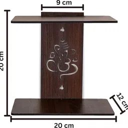GOJEEVA KRAFT Premium Wooden Wall Shelves for Home Dcor, Ganesh Ji Design, Floating Shelves for Bedroom, Kitchen & Office Wall Storage ? Natural Wood Finish image 1