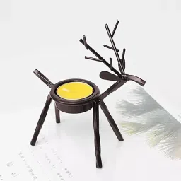 The Purple Tree Cast Iron Christmas Reindeer Tealight Holder, Pack of 2 image 3