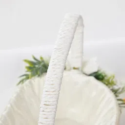 MERISHOPP Wedding Basket Handheld Elegant Rustic Decoration for Picnic Household Bride image 3