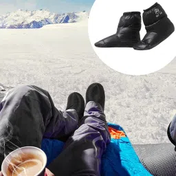 VELURA 2X Outdoor Camping Duck Down Slippers Sock Shoes Warmer Boot Booties Black |Sporting Goods | Outdoor Sports | Camping & Hiking | Clothing image 2