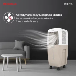 Havells Kalt Pro 17 L Personal Air Cooler for Room|With Fan & 3 Side Bacteria Shield Honeycomb Pads|Aerodynamically Designed Blades|Sleek & stunning design |Front Wheel with Brakes|Inverter Compatible image 4