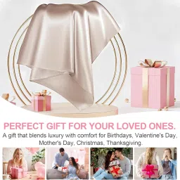 Premium Satin Silk Pillow Covers for Hair and Skin, Pack of 2 Satin Pillow Cover with 3 Satin Scrunchies and Bonnet for Women, Best Gift Combo, Silk Pillow Covers with Envelope Closure (Mulbarry) image 3