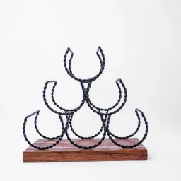 MUMUKSHOO International Wooden Wine Rack – Natural Finish, 28x30.5x19 cm, Compact and Stylish Tabletop Wine Bottle Storage image 4