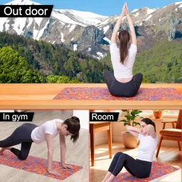 Crown Cult Yoga Mat for Women and Men 6MM TPE Material with Carrying Strap, Extra Thick Exercise Mats for Workout Yoga Mat for Women for Workout, Yoga, Fitness, Exercise Mat Anti Slip Yoga Mats Exercise Mat for Home, Gym, Pilates & Workout image 2